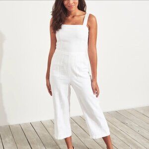 Hollister Linen-Blend Crop Wide-Leg Jumpsuit Size S
